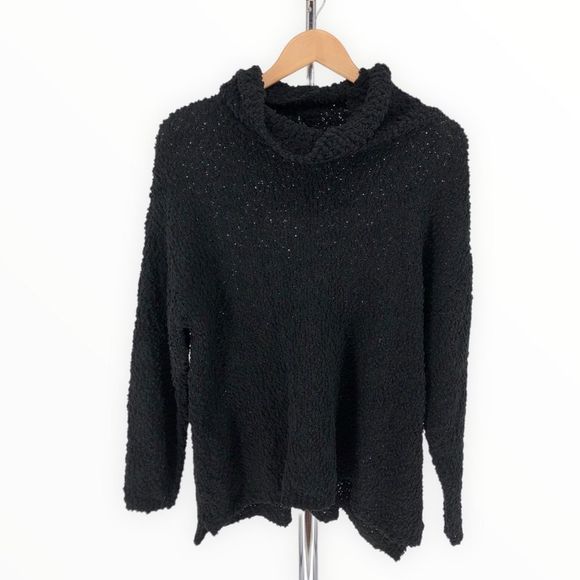 Bobeau Black Boucle Nubby Long Sleeve Mock Neck Sweater size 1X - Picture 3 of 13